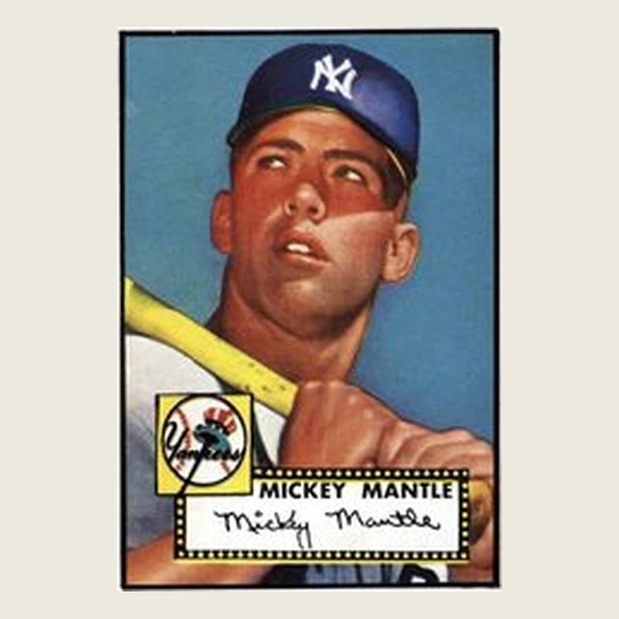 The 1952 Topps Mickey Mantle card front