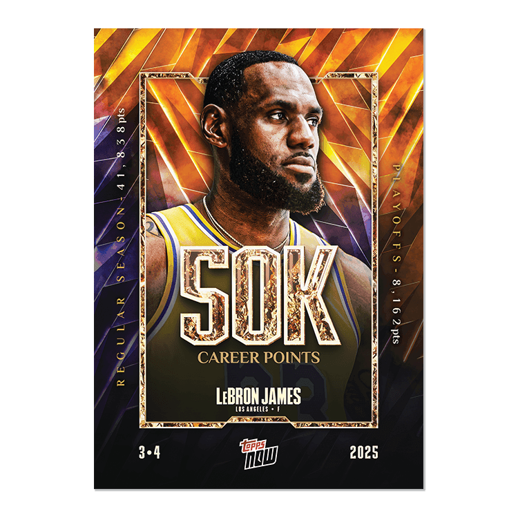 LeBron James's 50,000 career points Topps NOW card
