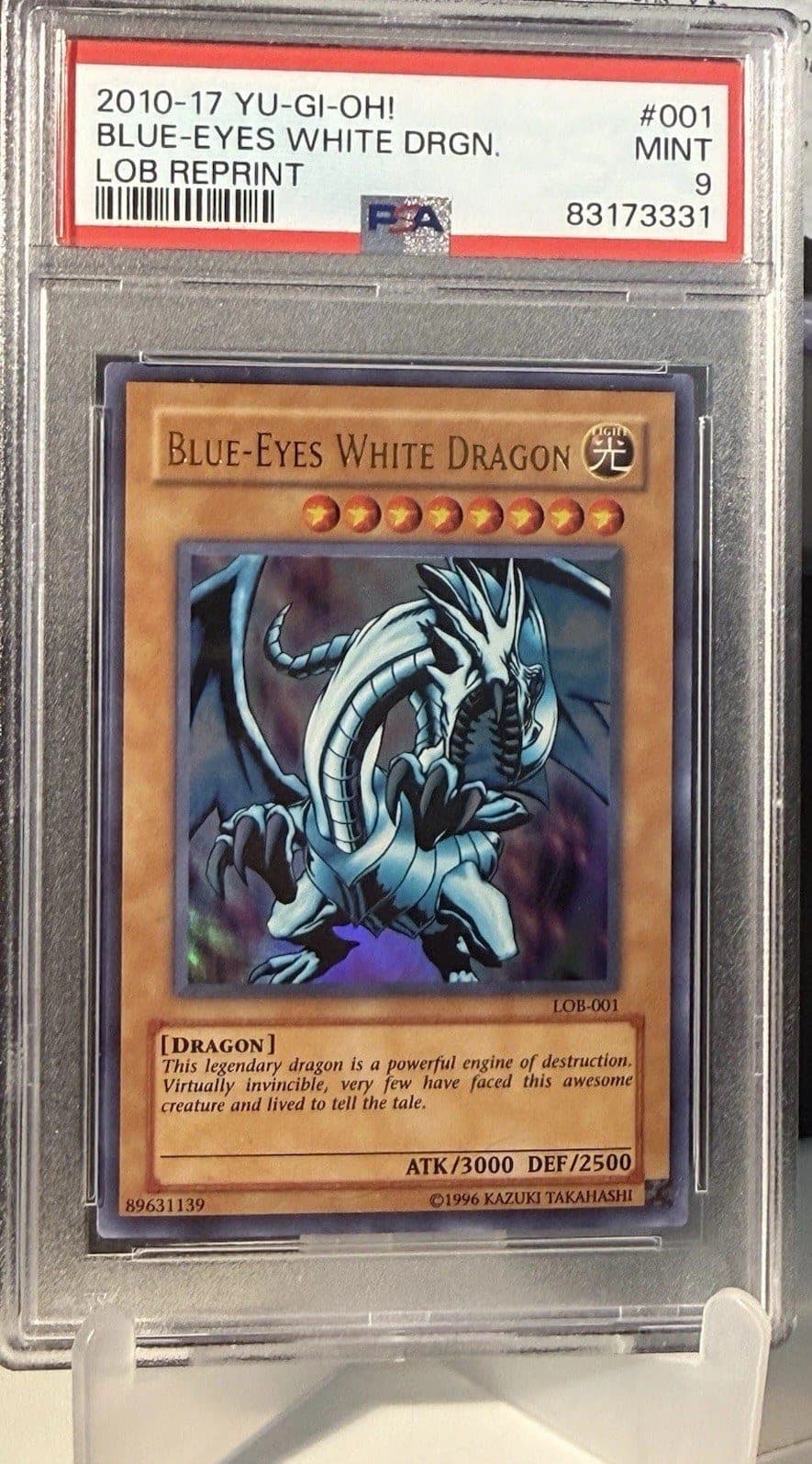 2002 Legend of Blue-Eyes White Dragon LOB-001 Unlimited, raw, card front