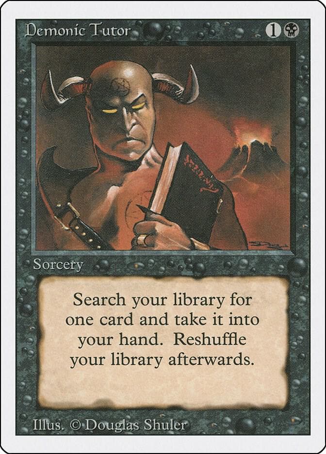 1994 Magic the Gathering Revised Edition Demonic Tutor card front