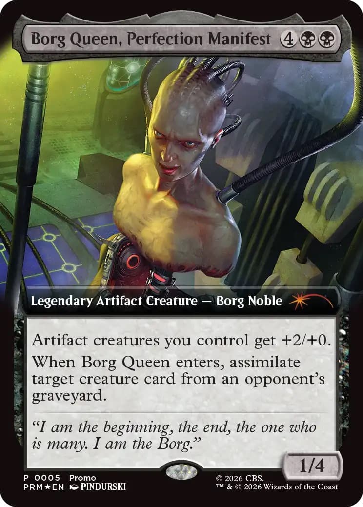 The Borg Queen, Perfection Manifest promo card from Magic The Gathering's Star Trek set