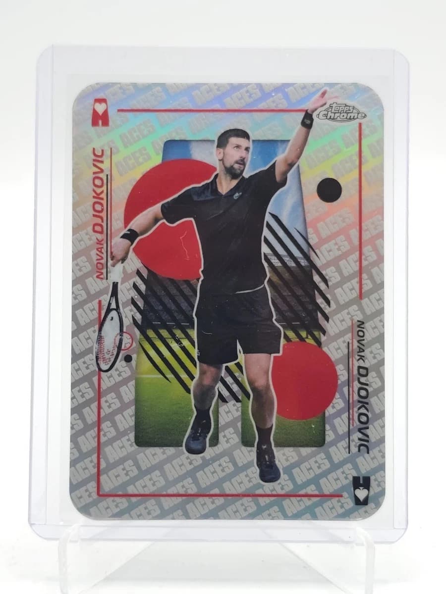 A raw 2026 Topps Chrome Aces Novak Djokovic card, number AC-1