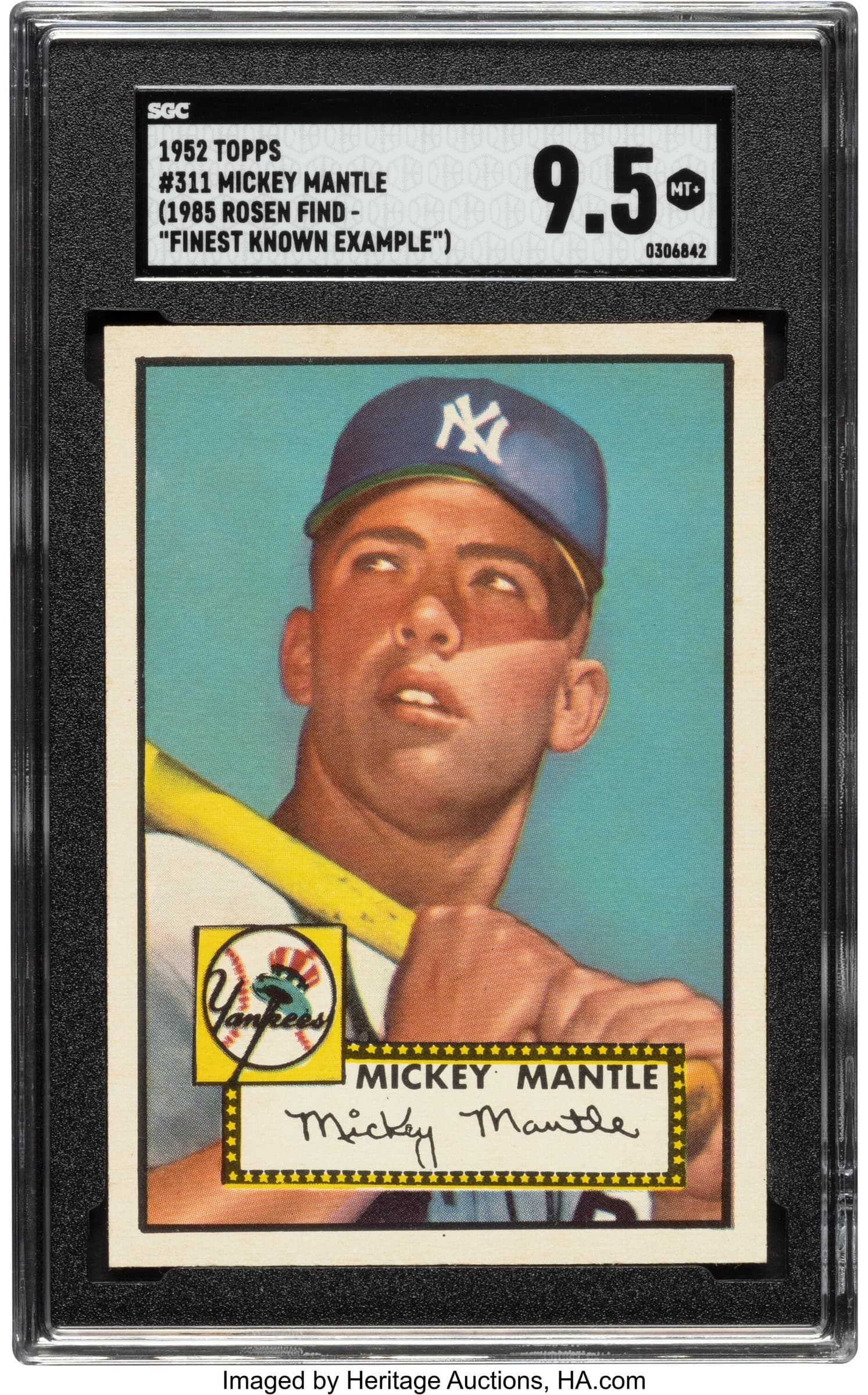 1952 Topps Mickey Mantle #311 in an SGC 9.5 slab
