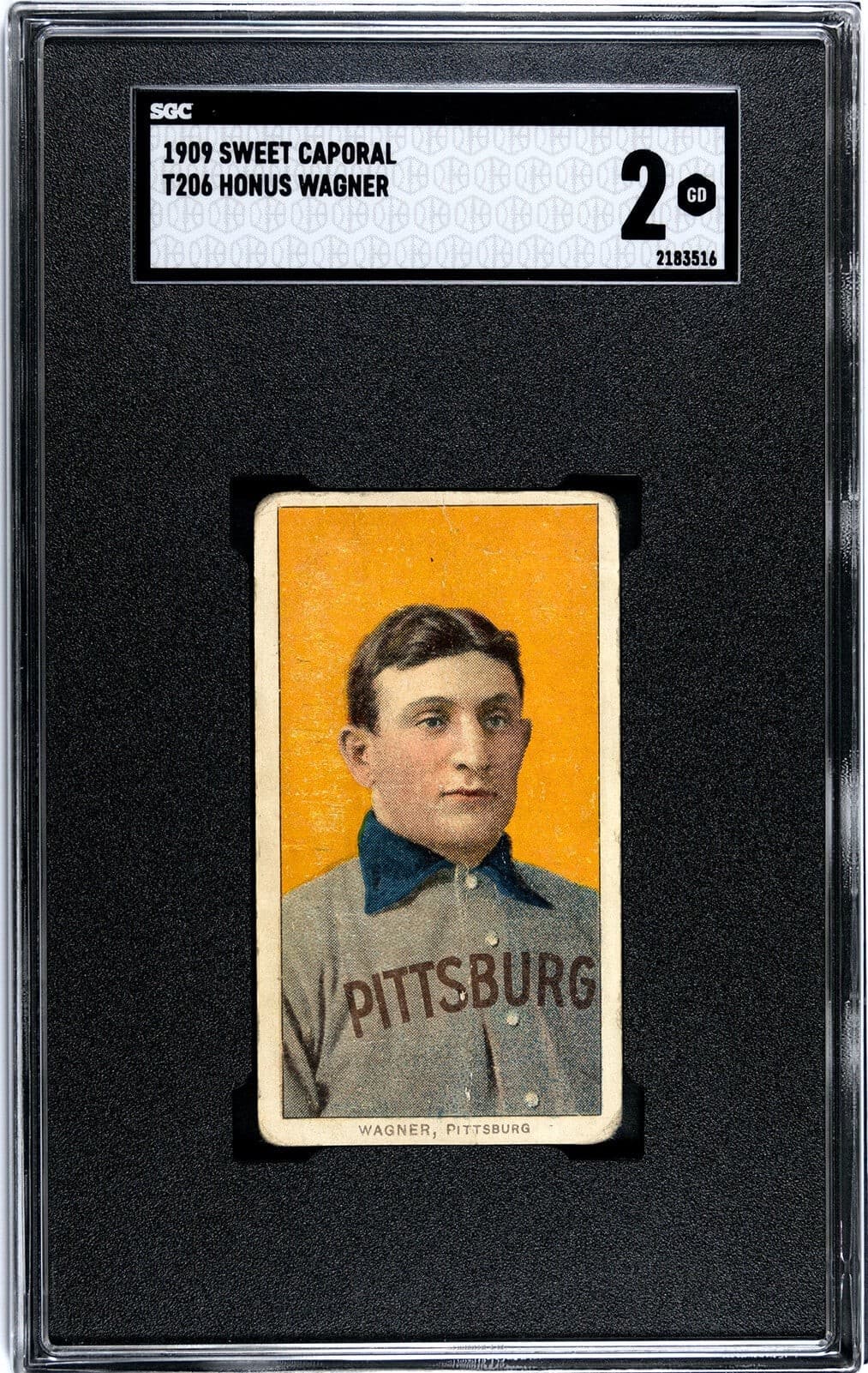 T206 Honus Wagner in an SGC 2 slab