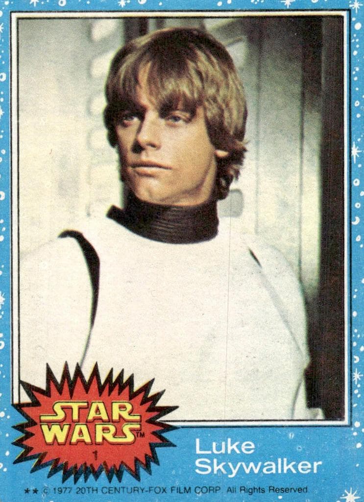 Luke Skywalker's 1977 Topps Star Wars #1 card