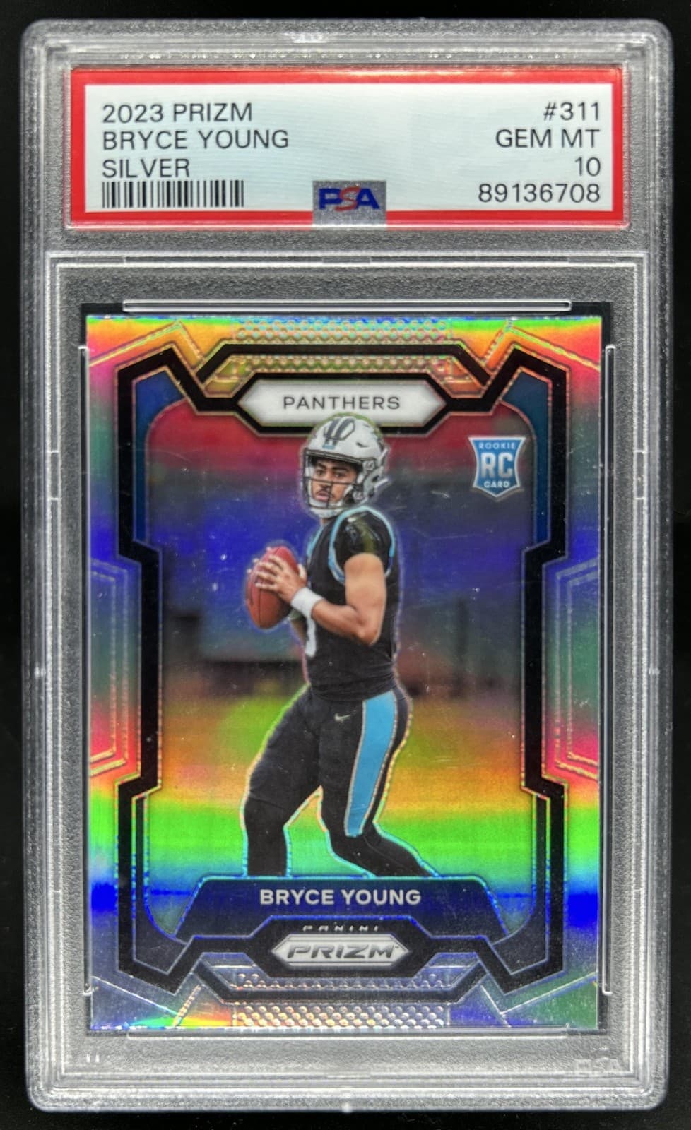 Bryce Young 2023 Prizm Silver rookie, No. 311, in a PSA 10 slab