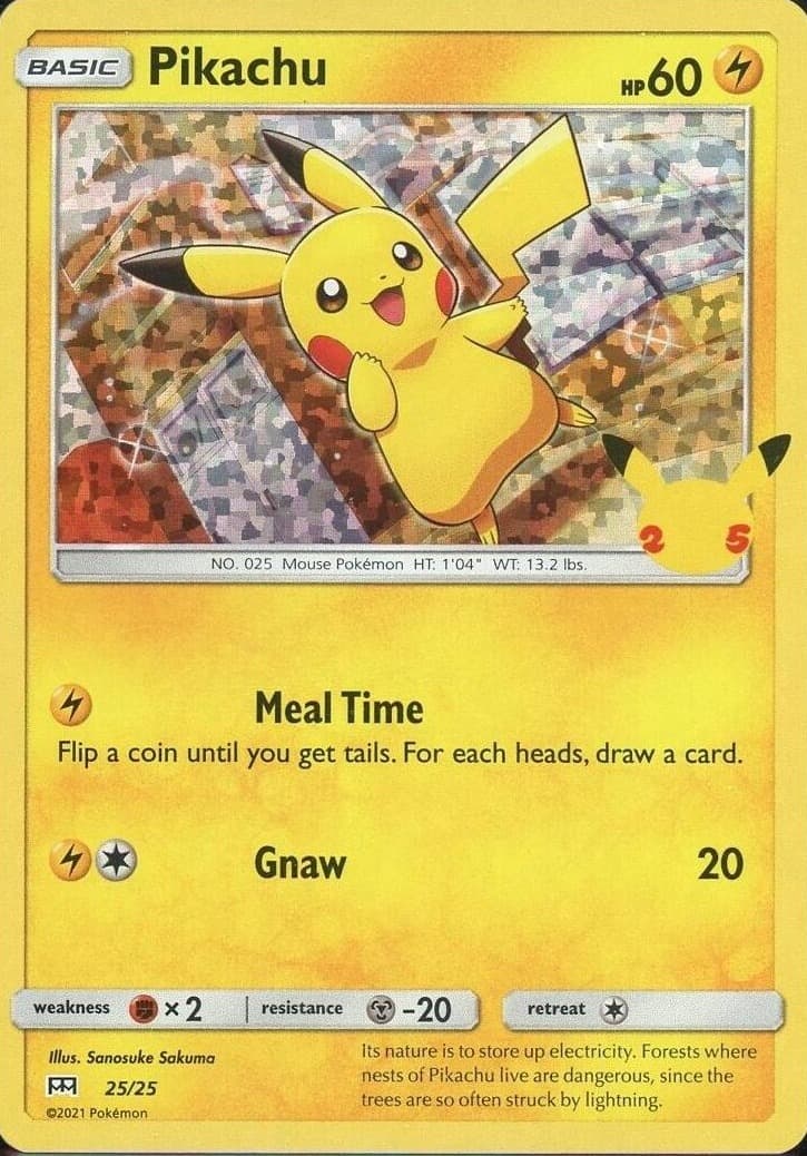 Pikachu holo 25/25 from the 2021 McDonald's 25th Anniversary Pokémon set