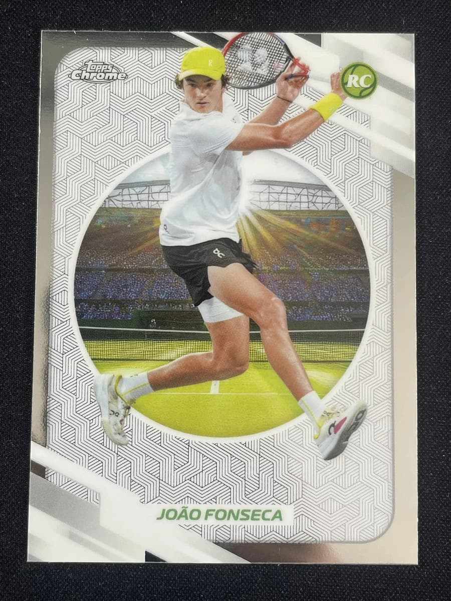 A raw 2026 Topps Chrome Tennis Joao Fonseca rookie, No. 23