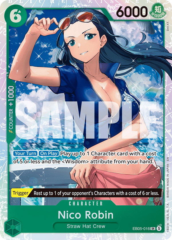 Nico Robin EB05-016, One Piece Card Game Extra Booster Heroines Edition Vol. 2, Bandai sample image.