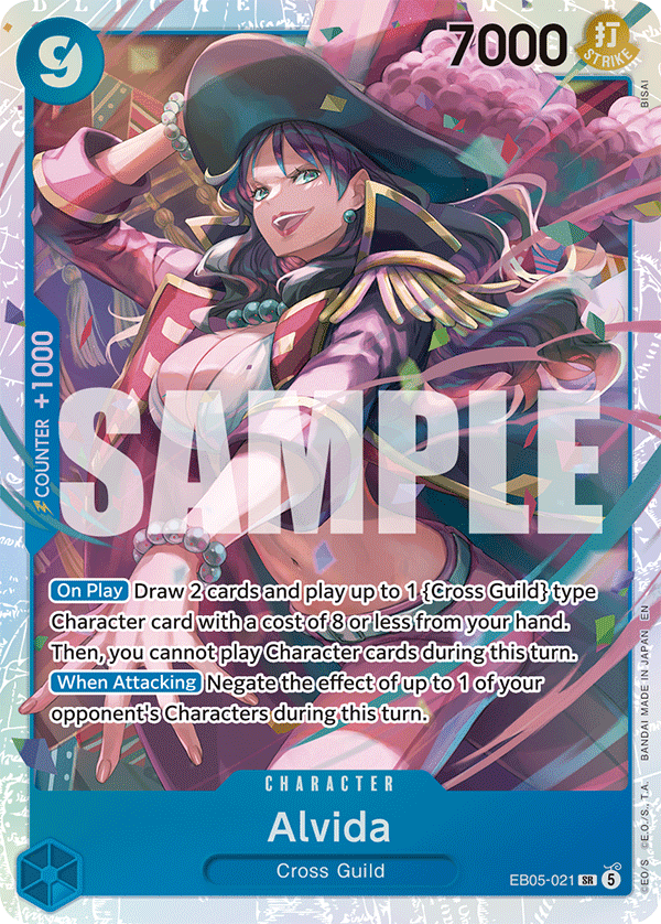 Alvida EB05-021, One Piece Card Game Extra Booster Heroines Edition Vol. 2, Bandai sample image.
