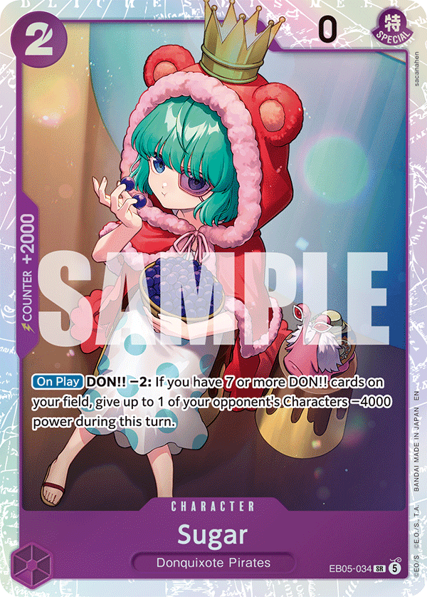Sugar EB05-034, One Piece Card Game Extra Booster Heroines Edition Vol. 2, Bandai sample image.