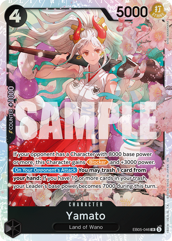 Yamato EB05-046, One Piece Card Game Extra Booster Heroines Edition Vol. 2, Bandai sample image.