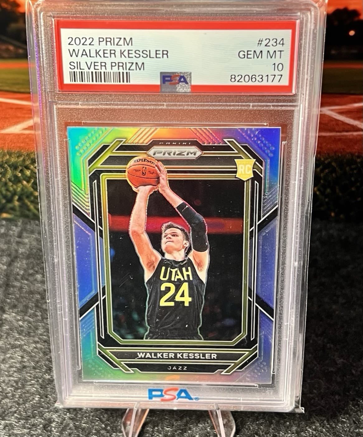 Walker Kessler 2022 Panini Prizm Silver #234 rookie card in a PSA 10 slab