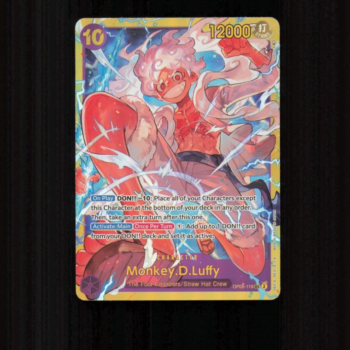 An English 2023 One Piece Awakening of the New Era Monkey.D.Luffy secret rare, OP05-119, unslabbed