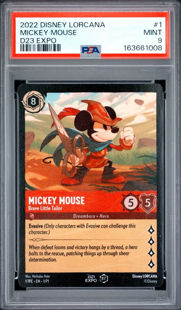A PSA 9 2022 Disney Lorcana D23 Expo promo Mickey Mouse, Brave Little Tailor