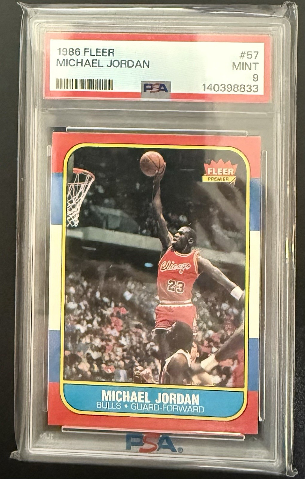 Michael Jordan 1986 Fleer #57 rookie, PSA 9. Photo: eBay listing.
