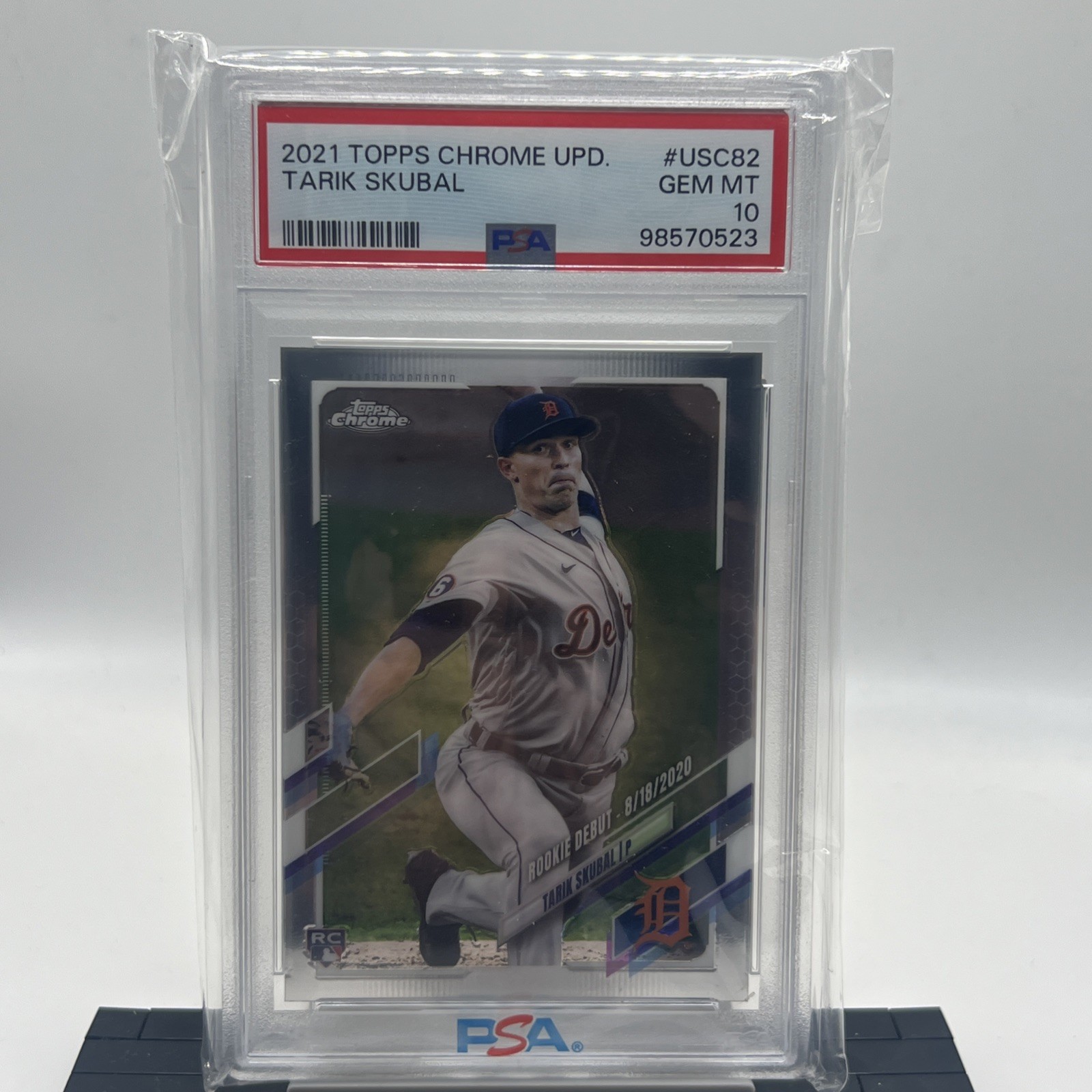 Tarik Skubal 2021 Topps Chrome Update #USC82 rookie debut, PSA 10. Photo: eBay listing.