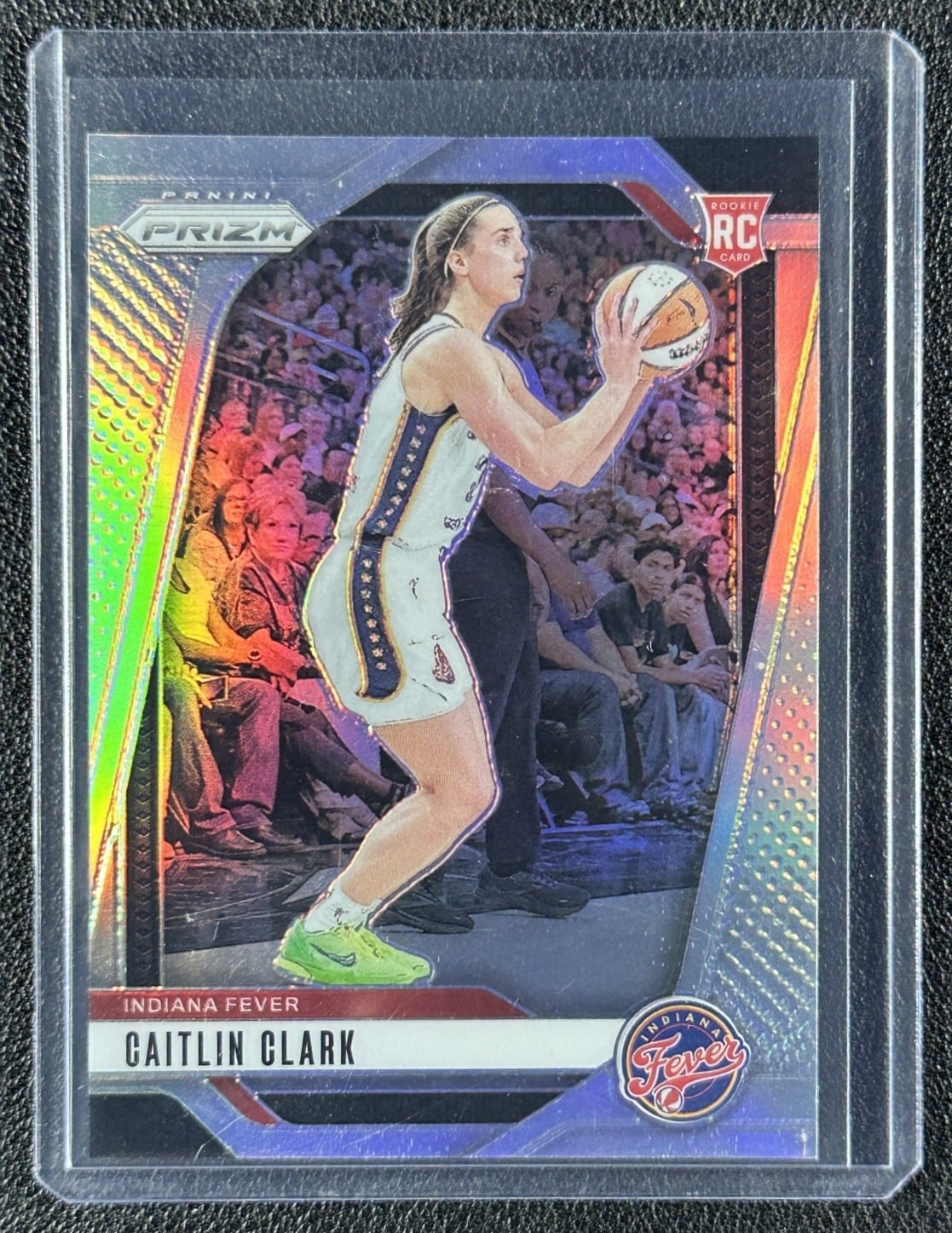 Caitlin Clark 2024 Panini Prizm WNBA #22 Silver rookie. Photo: eBay listing.