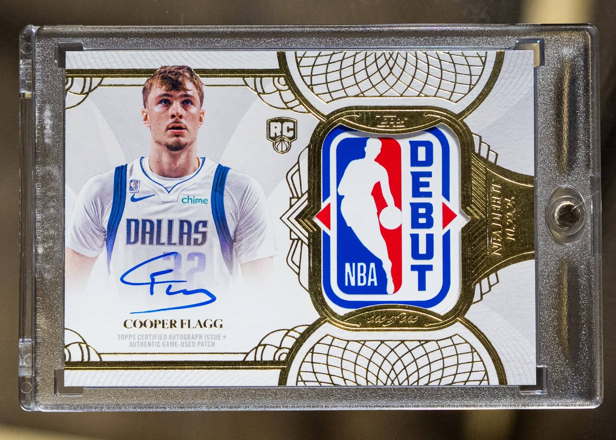Cooper Flagg 2025-26 Topps Chrome NBA Rookie Debut Patch autograph 1/1. Photo: Sports Collectors Digest.