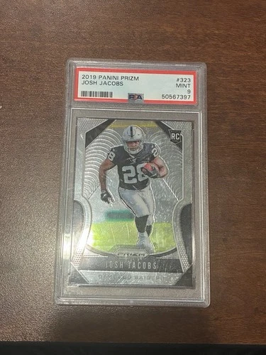 Josh Jacobs 2019 Panini Prizm #323 rookie, PSA 9. Photo: eBay listing.