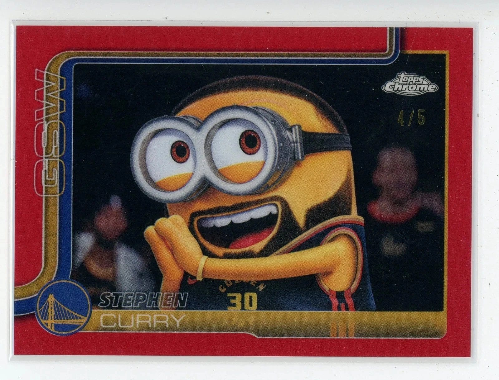 Stephen Curry Minions crossover card, Topps Chrome Basketball, 4/5. Photo: Topps.