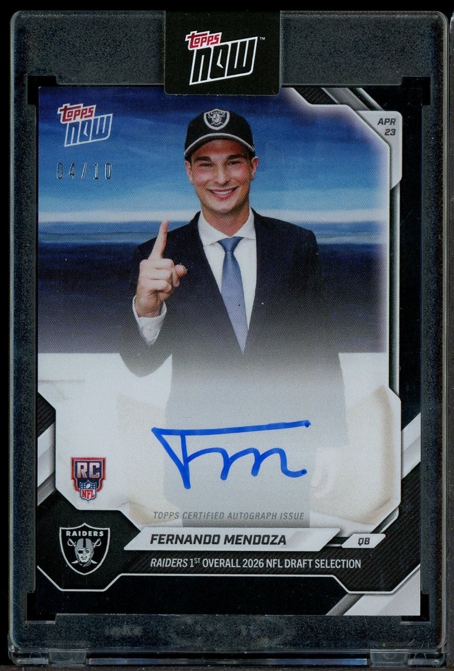 Fernando Mendoza 2026 Topps Now draft autograph. Photo: eBay listing.