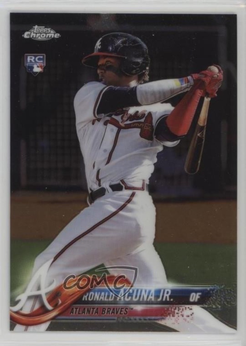 Ronald Acuña Jr. 2018 Topps Chrome #193 rookie. Photo: eBay listing.