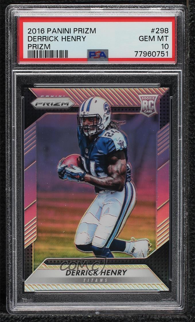 Derrick Henry 2016 Panini Prizm #298 Silver Prizm rookie, PSA 10. Photo: eBay listing.