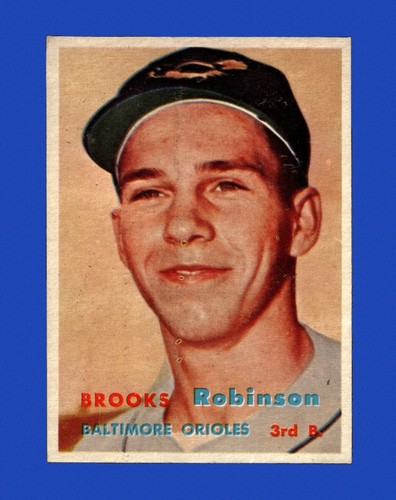 Brooks Robinson 1957 Topps #328 rookie, raw VG-VGEX. Photo: eBay listing.