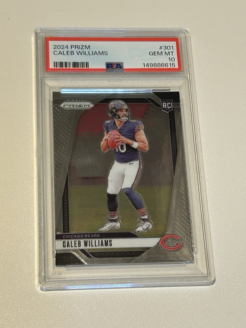 Caleb Williams 2024 Panini Prizm #301 rookie, PSA 10. Photo: eBay listing.