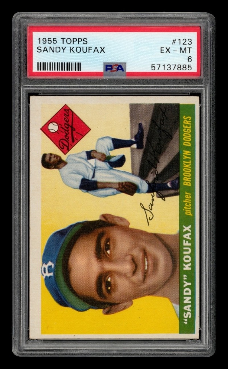 1955 Topps Sandy Koufax #123 rookie, PSA 6. Photo: eBay listing.