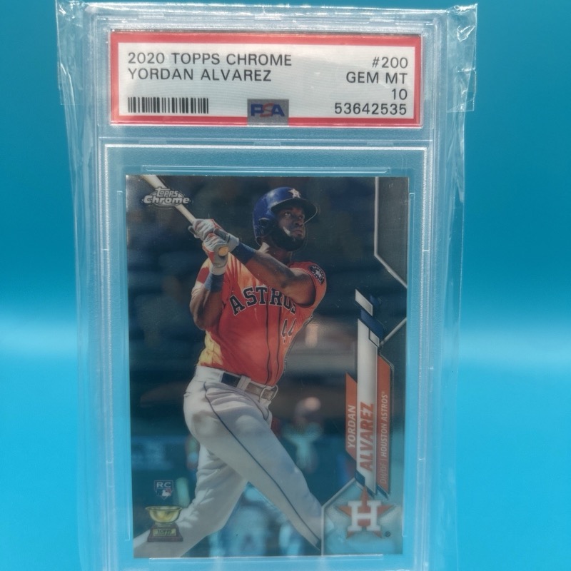 Yordan Alvarez 2020 Topps Chrome #200 rookie, PSA 10. Photo: eBay listing.