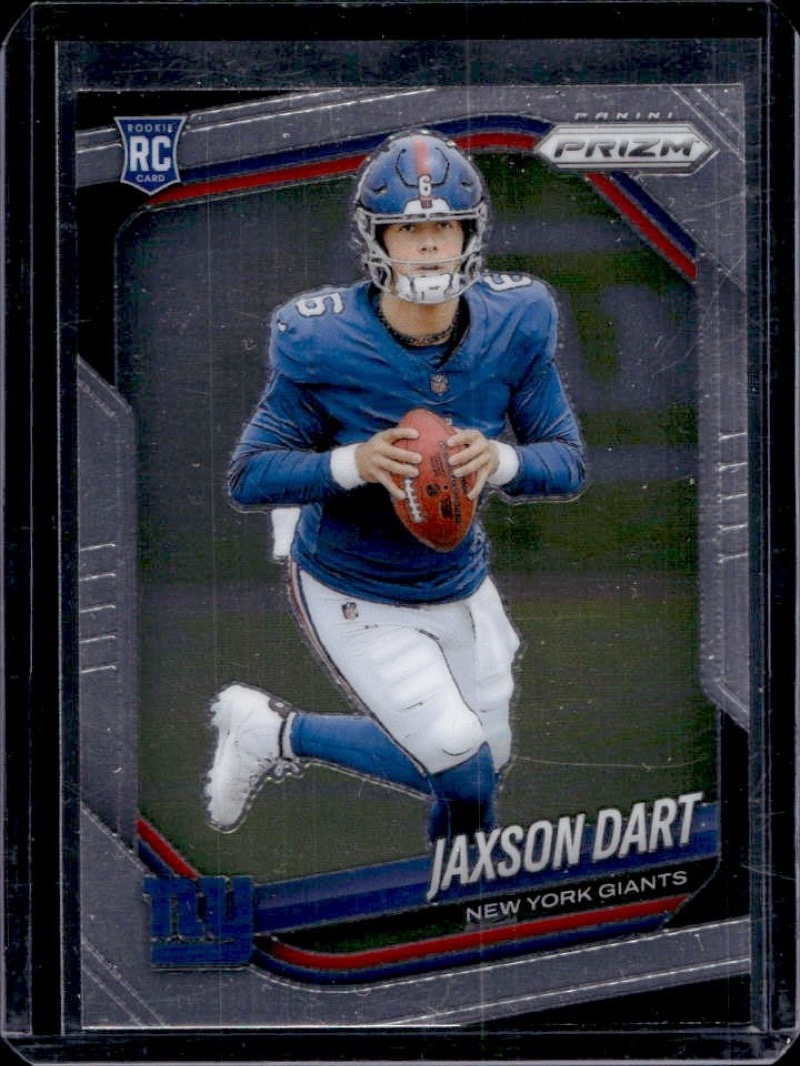 Jaxson Dart 2025 Panini Prizm #332 rookie, raw. Photo: eBay listing.