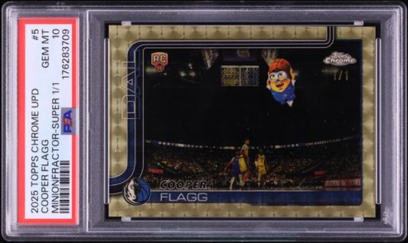 The Minionfractor Superfractor Cooper Flagg rookie 1/1 in its PSA GEM MT 10 holder. Photo: Fanatics Collect.