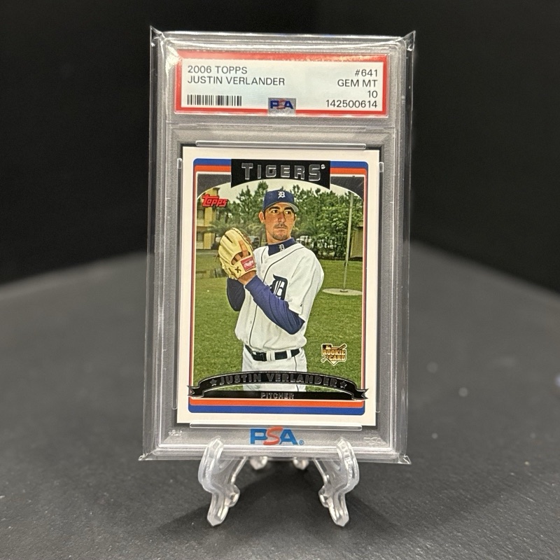 Justin Verlander 2006 Topps #641 rookie, PSA 10, the copy that sold for $230.65 USD on September 26. Card image: eBay listing photo.